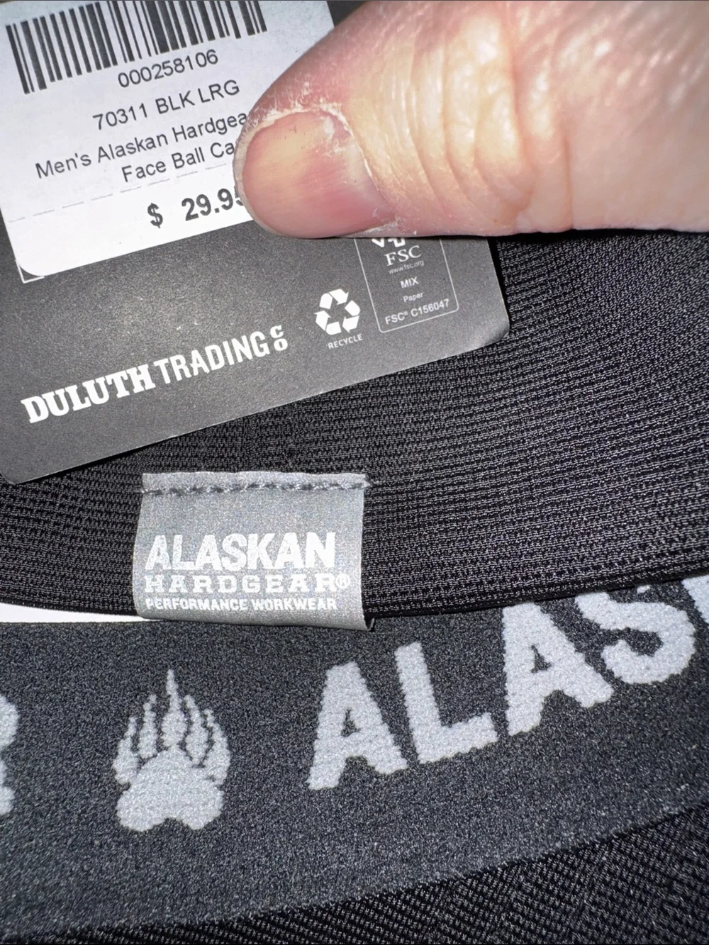 Alaskan Hardgear Black Paw Patch Baseball Cap